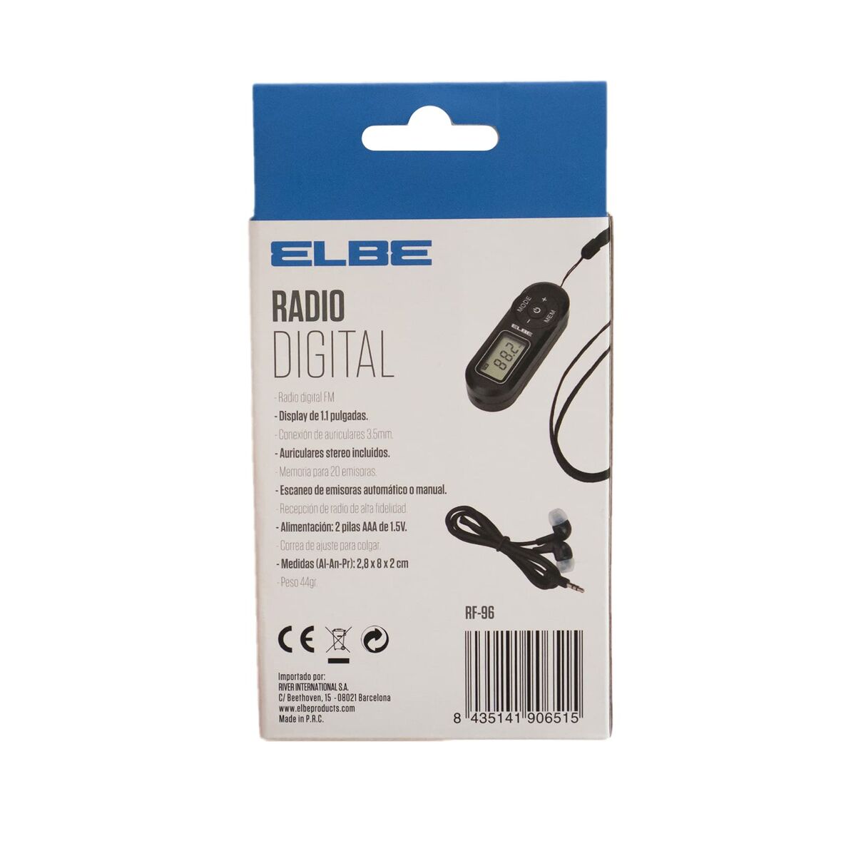 Tragbares Digital-Radio ELBE RF-96 Schwarz FM